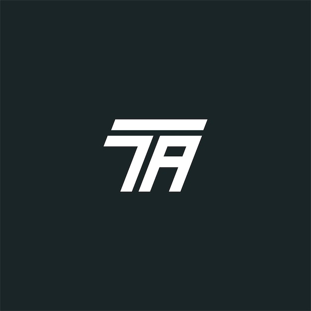 Abstracto Minimal Artístico Letra TA AT Diseño del logotipo Basado en la letra inicial Símbolo del logotipo
