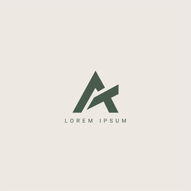 Abstracto Minimal Artístico Letra TA AT Diseño del logotipo Basado en la letra inicial Símbolo del logotipo