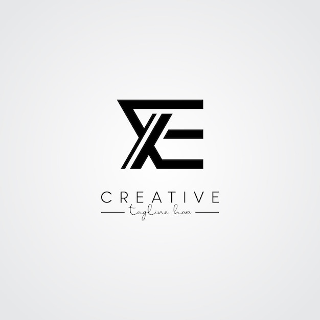 Abstracto Minimal Artístico Letra XE EX Diseño del logotipo Basado en la letra inicial Símbolo del logotipo