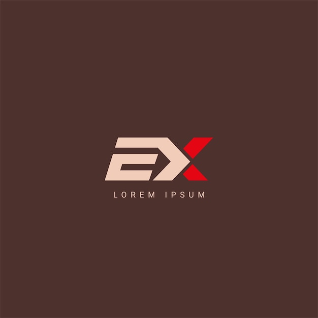 Abstracto Minimal Artístico Letra XE EX Diseño del logotipo Inicial Basado en la letra Símbolo del logotipo Diseño del Logotipo EX