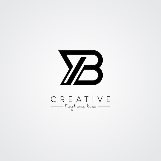 Abstracto Minimal Artístico Letra YB BY Diseño del logotipo Basado en la letra inicial Símbolo del logotipo