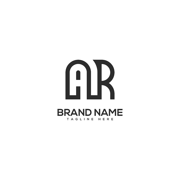 Abstracto Minimal letra AR RA Basado en iniciales Estilo Monograma Vector de diseño de logotipo