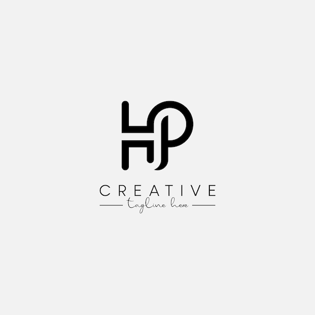 Abstracto Minimal letra HP PH Basado en iniciales Estilo Monograma Vector de diseño de logotipo
