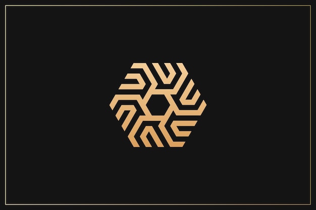 Abstracto Minimalista Digital Multimedia Diseño del logotipo oro