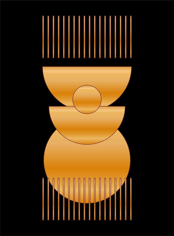 Vector abstracto minimalista gráfico geométrico forma de oro cartel impresión plantilla patrón fondo