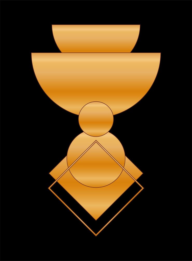 Vector abstracto minimalista gráfico geométrico forma de oro cartel impresión plantilla patrón fondo