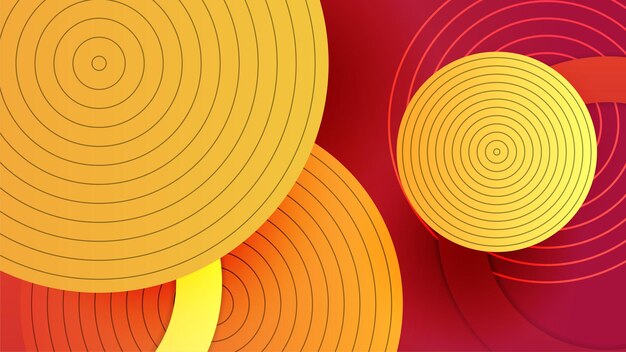 Abstracto mínimo fondo rojo y naranja con círculo geométrico creativo y concepto de gradiente mínimo color fresco de moda para el diseño de presentación volante de redes sociales portada web banner tech banner
