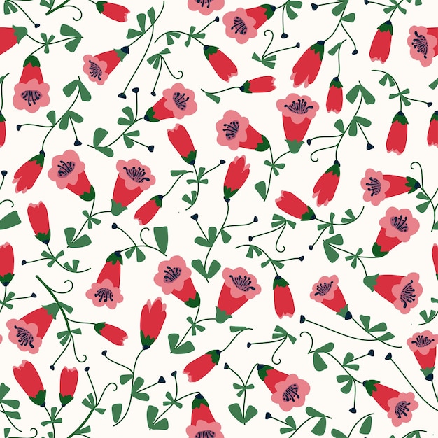 Abstracto de moda creativo natural floral tropical patrón sin costuras dibujado a mano flores de jardín de verano
