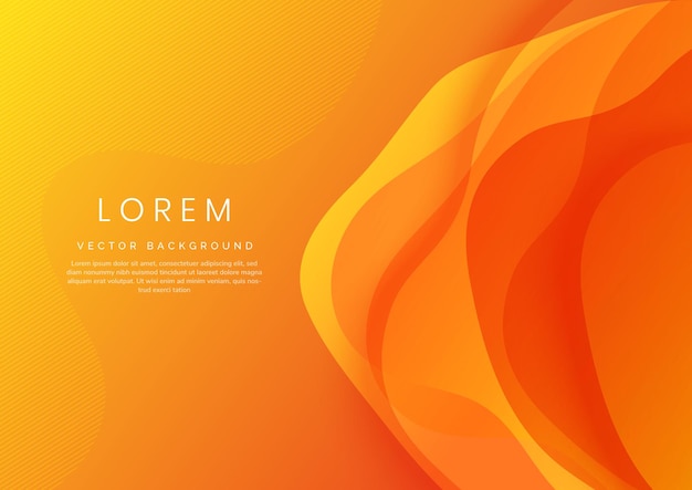 Abstracto modernas ondas de gradiente naranja se superponen al fondo con espacio de copia para el texto Concepto mínimo