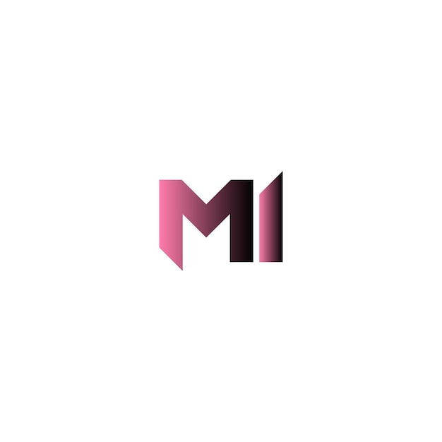 Abstracto moderno colorido logotipo de la letra mi