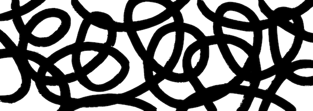 Abstracto moderno geométrico curvo pinceladas onduladas y giratorias ornamento vectorial fondo formas abstractas en estilo grunge doodle