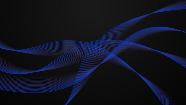 Abstracto moderno gradiente azul que fluye líneas de onda concepto de tecnología futurista