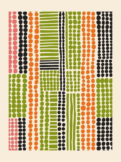 Abstracto moderno de mediados de siglo Composición colorida