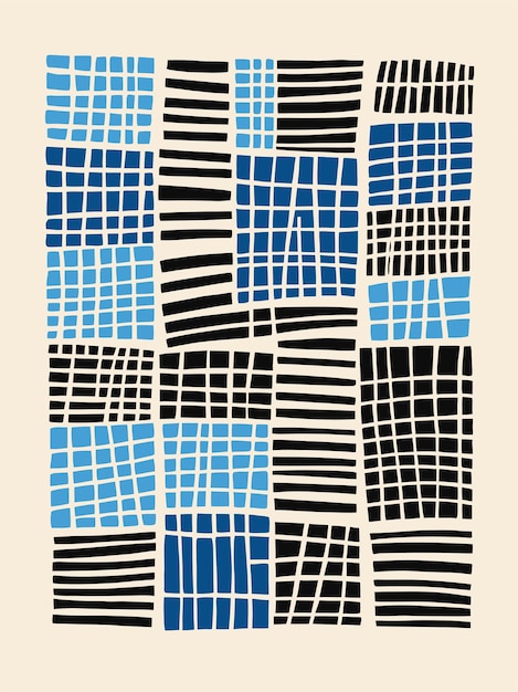 Abstracto moderno de mediados de siglo Composición colorida