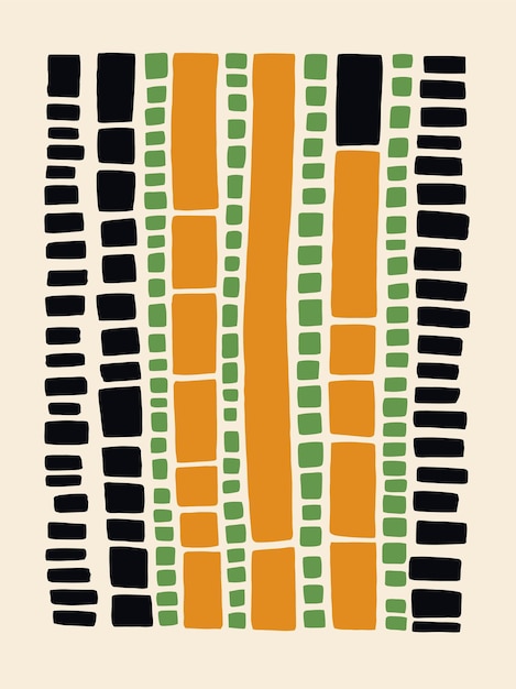 Abstracto moderno de mediados de siglo Composición colorida