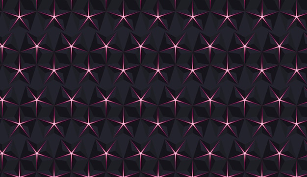 Abstracto Moderno patrón de polígono de estrella brillo de neón púrpura patrón geométrico de estrella