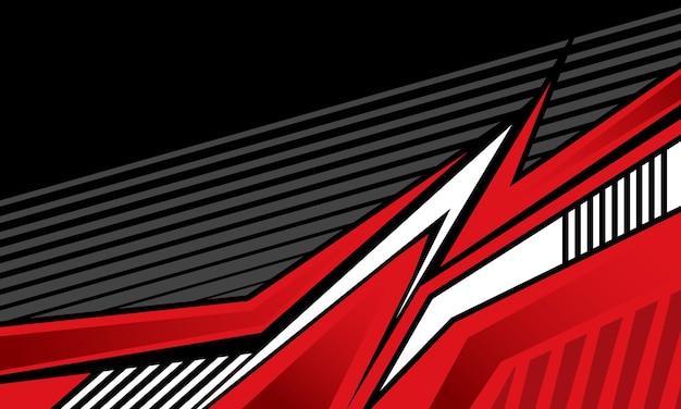 Abstracto moderno rayas geométricas rojas fondo de carreras para pegatina de envoltura de automóviles