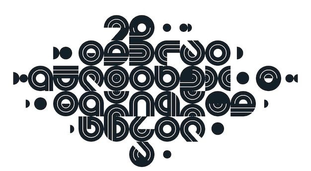 Abstracto moderno vectorial diseño de moda formas geométricas composición elegante negro y blanco patrón modular ilustración artística tipografía letras elementos utilizados