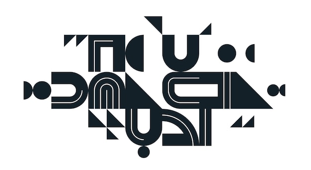 Abstracto moderno vectorial diseño de moda formas geométricas composición elegante negro y blanco patrón modular ilustración artística tipografía letras elementos utilizados