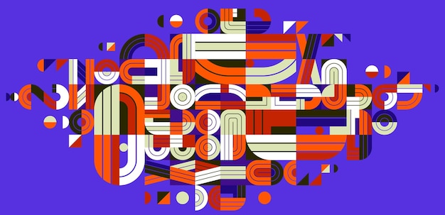 Abstracto moderno vectorial diseño de moda formas geométricas composición elegante patrón modular ilustración artística tipografía letras elementos utilizados