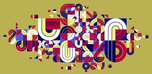 Abstracto moderno vectorial diseño de moda formas geométricas composición elegante patrón modular ilustración artística tipografía letras elementos utilizados