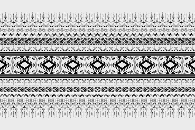 Abstracto monocromático nativo patrón geométrico étnico en blanco y negro