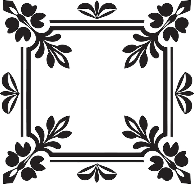 Vector abstracto mosaico de pétalos patrón floral negro florales estructurados azulejos geométricos logotipo en negro