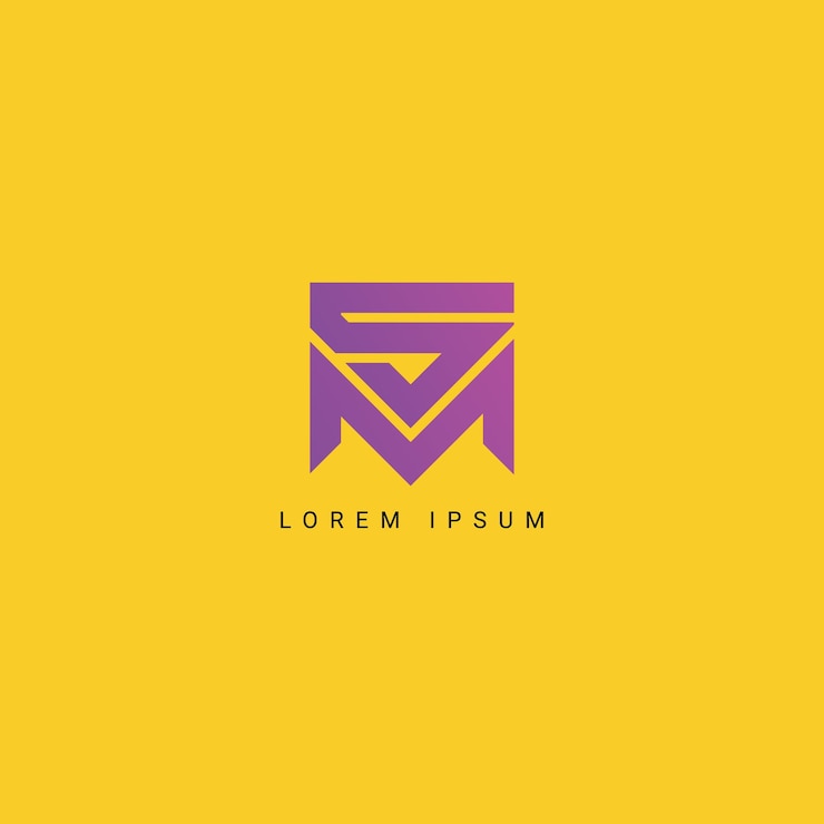 Vector abstracto ms sm letra simple estilo mínimo diseño de logotipo de negocio elemento vectorial