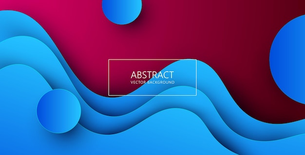 Abstracto multicolor rojo y azul colorido papel ondulado superposición de capas de fondo