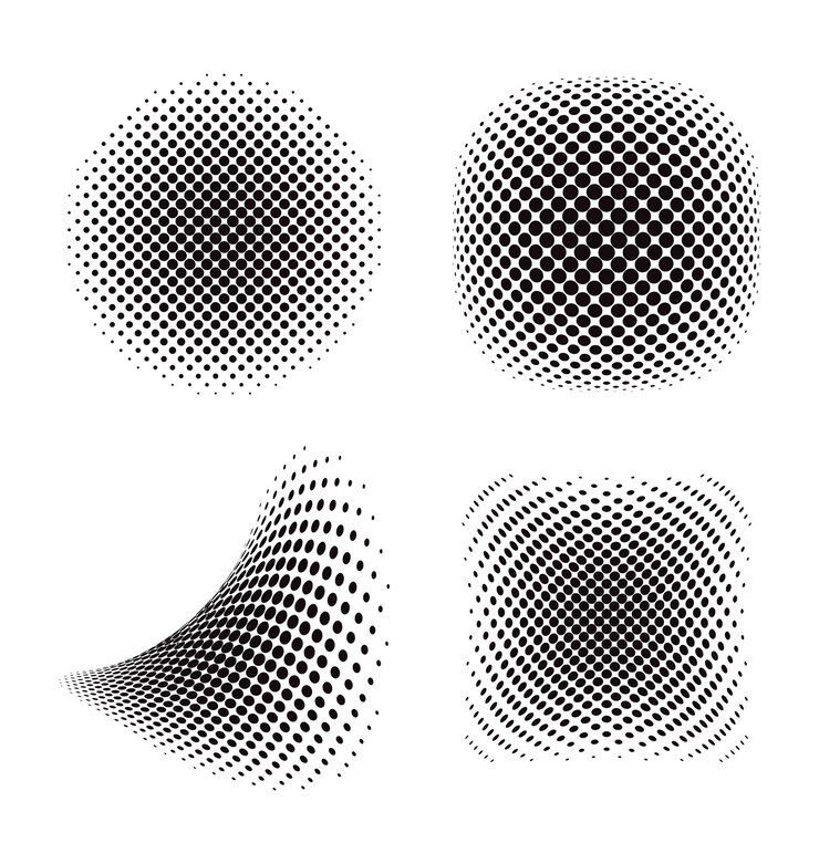 Abstracto de múltiples patrones de puntos de medio tono