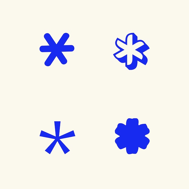 Abstracto en negrita asterisco logotipo marca icono moderno vol18