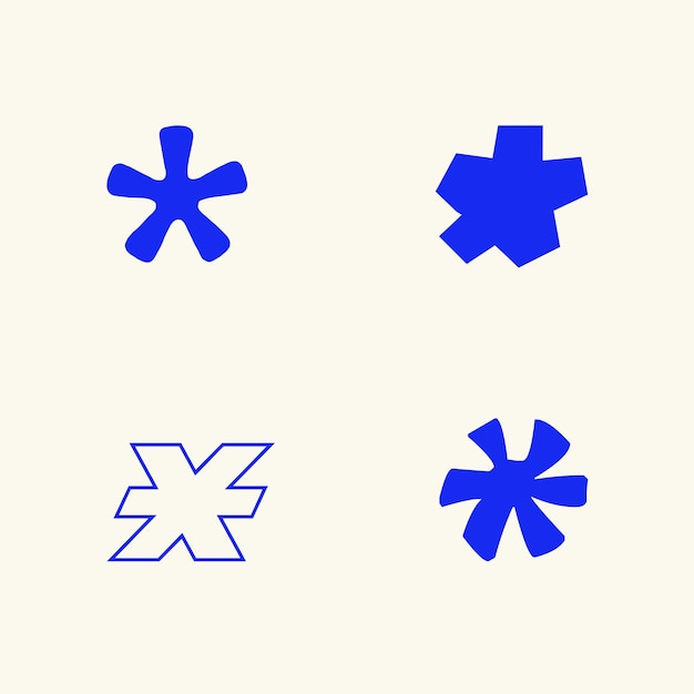 Abstracto en negrita asterisco logotipo marca icono moderno vol29