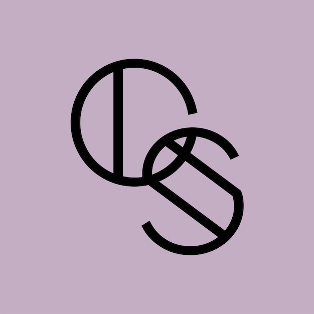 Vector abstracto en negrita del logotipo de cs mark icono moderno