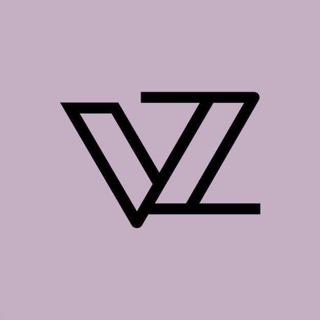Abstracto en negrita El logotipo de VZ Mark Icono moderno
