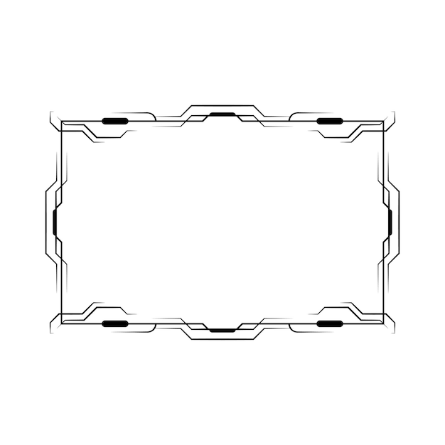 Abstracto Negro Línea sencilla Marco rectangular Doodle Contorno Elementos Vector Diseño Estilo Esbozo
