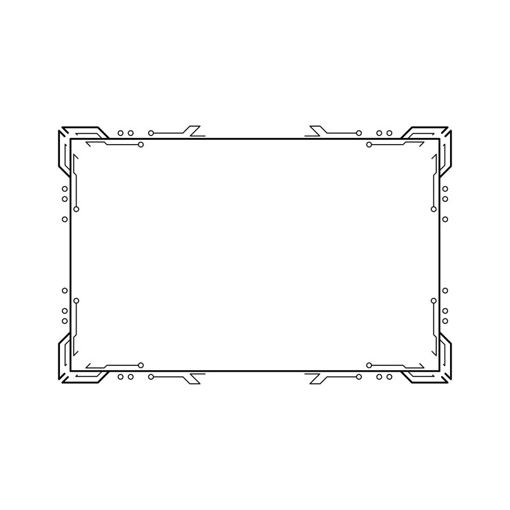 Vector abstracto negro línea sencilla marco rectangular doodle contorno elementos vector diseño estilo esbozo