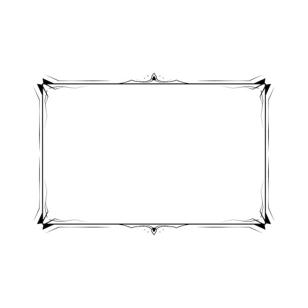 Abstracto Negro Línea sencilla Marco rectangular Doodle Contorno Elementos Vector Diseño Estilo Esbozo