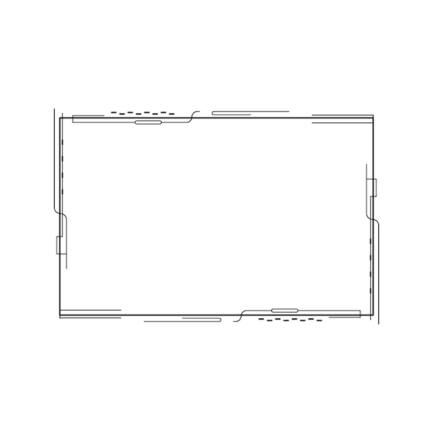 Abstracto Negro Línea sencilla Marco rectangular Doodle Contorno Elementos Vector Diseño Estilo Esbozo