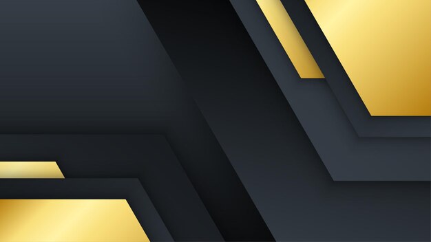 Abstracto negro y oro lujosas formas geométricas fondo
