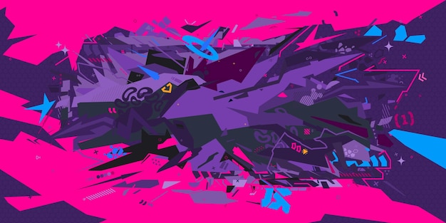 Abstracto Neón urbano Futurista Geométrico Graffiti Arte de la calle Estilo Vector Fondo