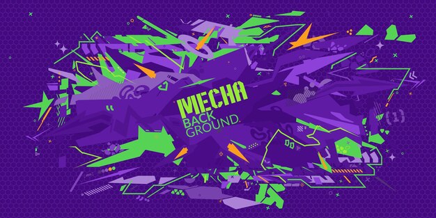 Abstracto Neón urbano Futurista Geométrico Graffiti Arte de la calle Estilo Vector Fondo