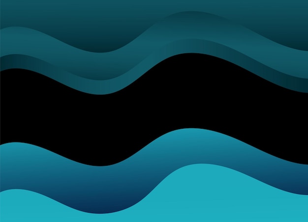 Abstracto Olas del océano en azul oscuro y negro con fondo gradiente