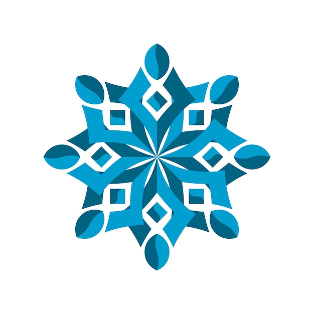 Abstracto Ornamento de copo de nieve azul para las vacaciones de invierno