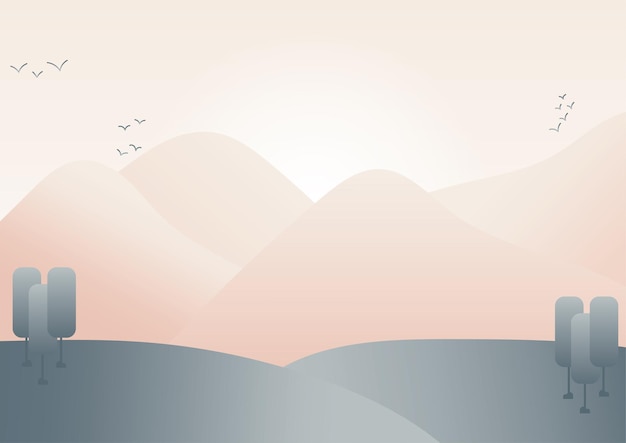 Abstracto paisaje montaña ilustración diseño vectorial de fondo