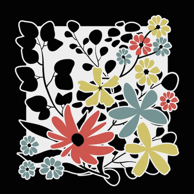 Abstracto pañuelo de flor plano hijab 100
