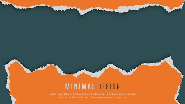 Abstracto Papel naranja roto en el diseño de fondo oscuro