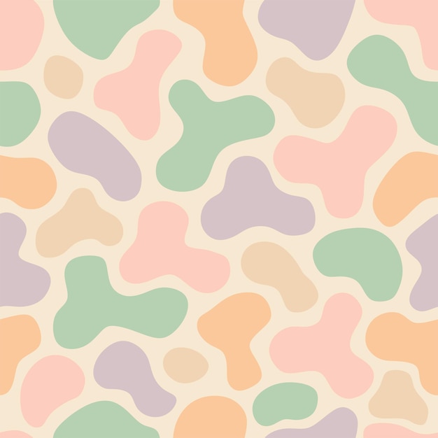Abstracto Pastel Blob Formas de repetición sin costuras para varias aplicaciones
