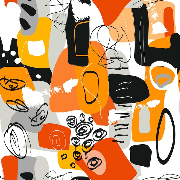 Abstracto patrón Bauhaus contemporáneo sin costuras Ilustración de patchwork moderno en vector