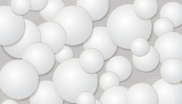 Abstracto Patrón de círculos blancos con acentos dorados de fondo