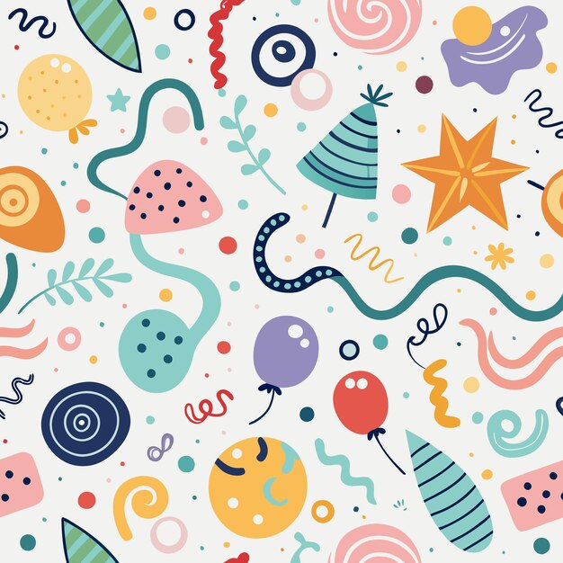 Abstracto Patrón colorido con formas geométricas Estrellas y globos